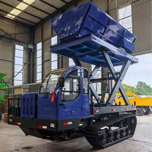 厂家直供升降货箱履带运输车青储秸秆草料全地形农用翻斗自卸车