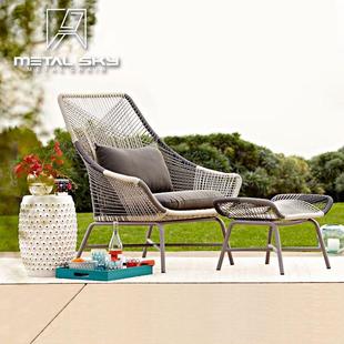 藤编客厅户外休闲藤椅三件套庭院组合沙发花园阳台小茶几藤椅家具