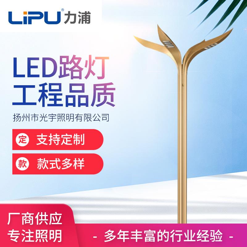LED市电路灯杆 市政道路6米双臂LED路灯 户外高低臂太阳能路灯