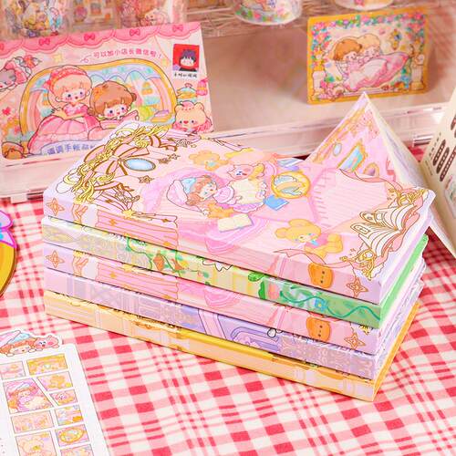 调调手账本weeks本新品公主系列手帐套装儿童女生方方本笔记本本
