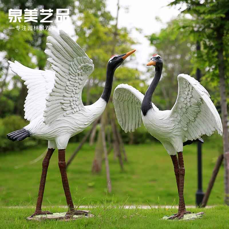 玻户外仿真仙动物公园摆件景观工程钢鹤雕塑XH0001树脂工璃艺品手