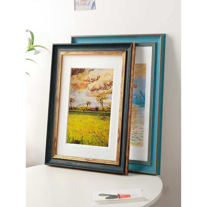 批发简约做旧复古欧式大相框装裱画框挂墙美式20寸50cm75厘米16寸