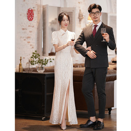 中式订婚旗袍2024领证登记晚礼服，平时可穿高端新娘敬酒服夏季