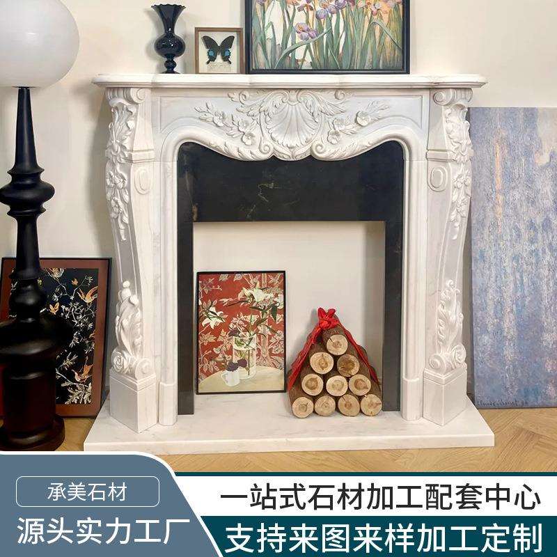 源头工厂汉白玉壁炉天然大理石奢石客厅走廊大平层商品房别墅酒店