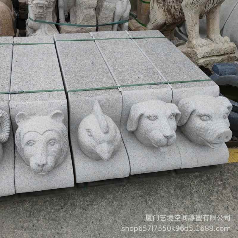 石雕子动物凳公园广场户外大理石生肖老虎子长子芝khb536猴麻椅灰