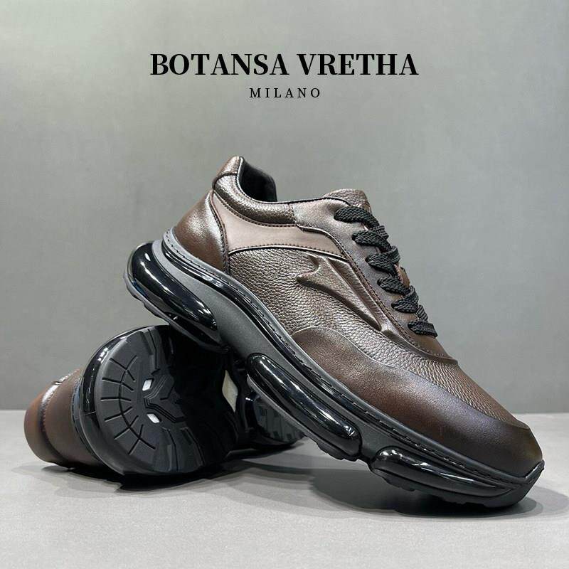意大利BOTANSA VRETHA&BV舒适商务皮鞋男增高气垫耐磨牛皮运动鞋