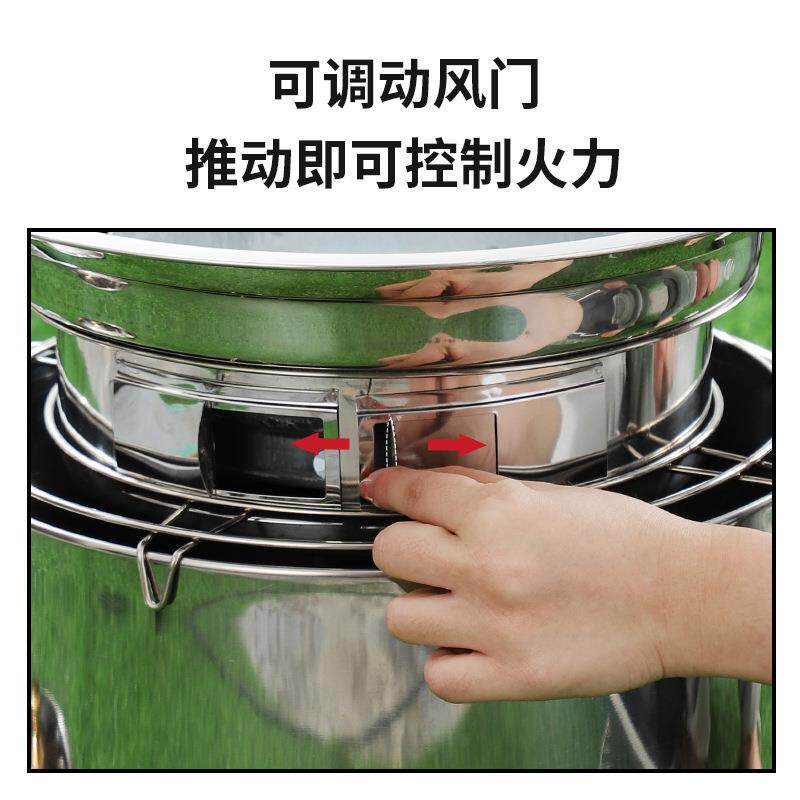 烧烤炉桶用形不锈钢木炭烧烤吊烤两烤圆形JILI-28家用焖烤炉多用