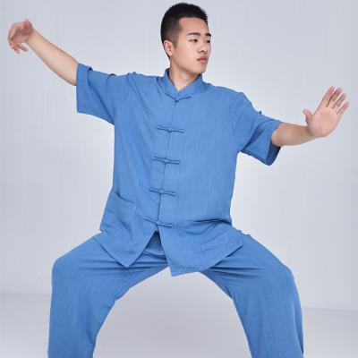 高档宏极极服男女武棉麻春秋冬练功服中国太风表演术服太极拳新服