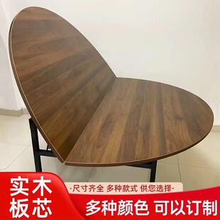 折叠纯实木大圆桌面家用酒店木转盘圆形餐桌1.6米1.8米10人圆台面