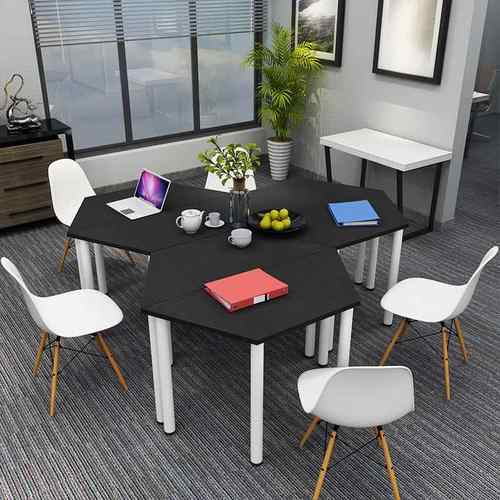 简约现代小型会议桌拼接梯形培训桌简易洽谈桌办公桌椅组合异形桌