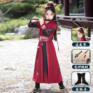 高档木兰装女孩代中国式女主服装汉表演武童剑术风格锦衣护卫将军