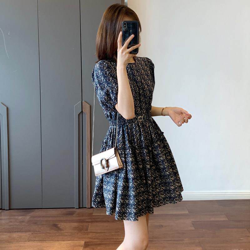 欧洲站法式小个子别致漂亮连衣裙女夏2025新款高级感泡泡袖碎花裙