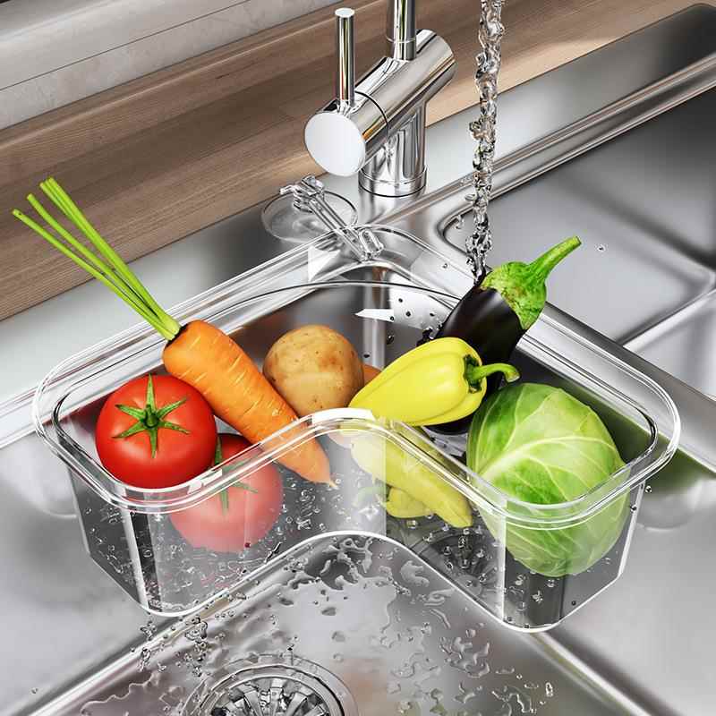 厨房厨余三角沥水篮水槽边多功能塑料洗菜盆残渣剩菜过滤网置物架