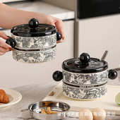 猪油罐家用陶瓷耐高温带盖辣椒油专用罐厨房荤油罐子储存罐