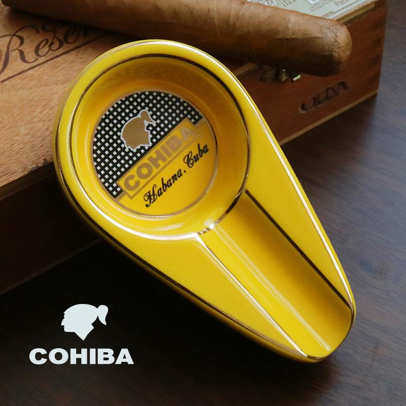 正品COHIBA高希霸雪茄烟灰缸创意个性时尚陶瓷金属便携式家用烟缸
