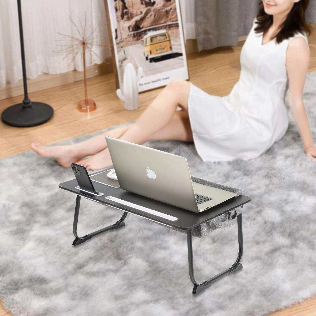 木木家折叠桌笔记本床上电脑桌懒人加高膝上桌lap desk床上书桌