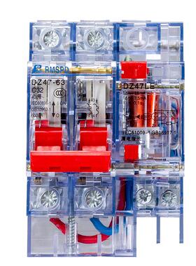 上海人民15mA漏电保护器透明DZ47LE-2P32A63A漏电开关空开220v380