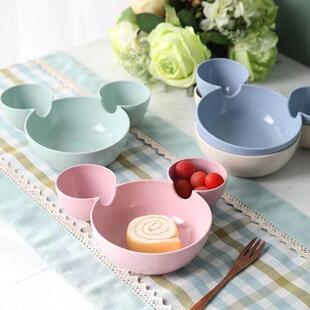 Anti Cartoon Straw Partiti Bowl Children Mickey Wheat Drop
