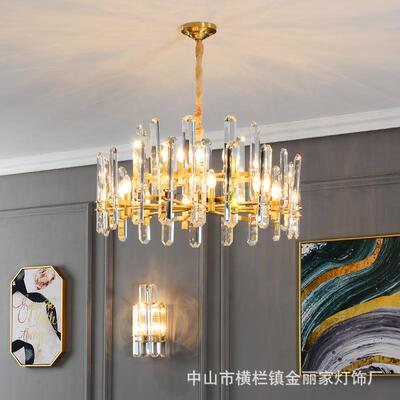 铜后现代奢吊灯具全客厅8327别港式风轻格墅餐厅设计师样板房水晶