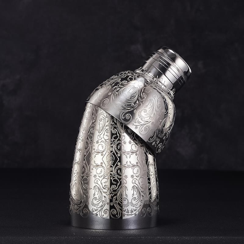 酒吧灵魂 日式三段式摇酒壶不锈钢500ml调酒器雪克壶Shaker酒具壶