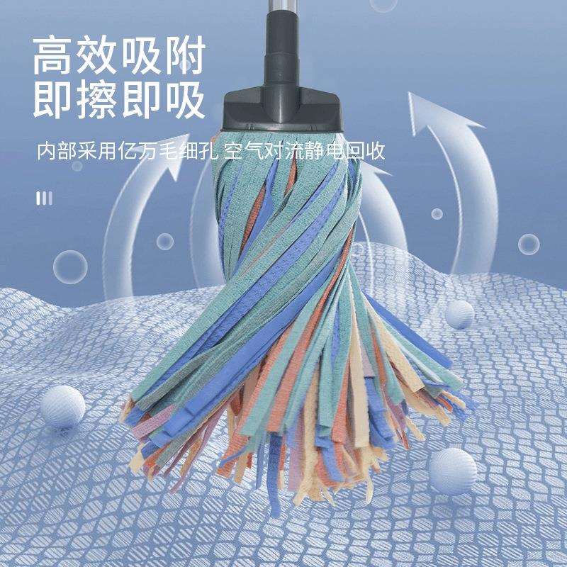 【九九顺利专属】麦丽雅3D立体无痕吸水彩虹千层鹿皮拖把黄色蓝色