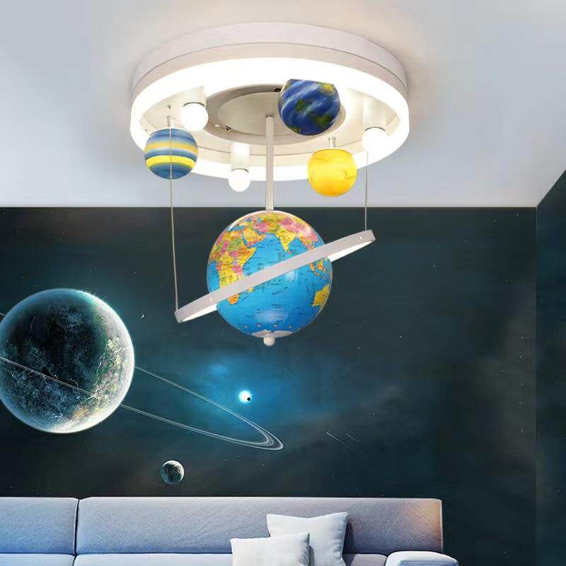 儿童灯SD-20男孩创意卧室灯地球仪太吸顶灯空星房吊球灯男童房间