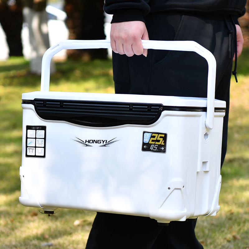 新款超轻户外钓鱼海钓保温箱保鲜保冷车载冷藏箱活饵箱25升钓鱼箱