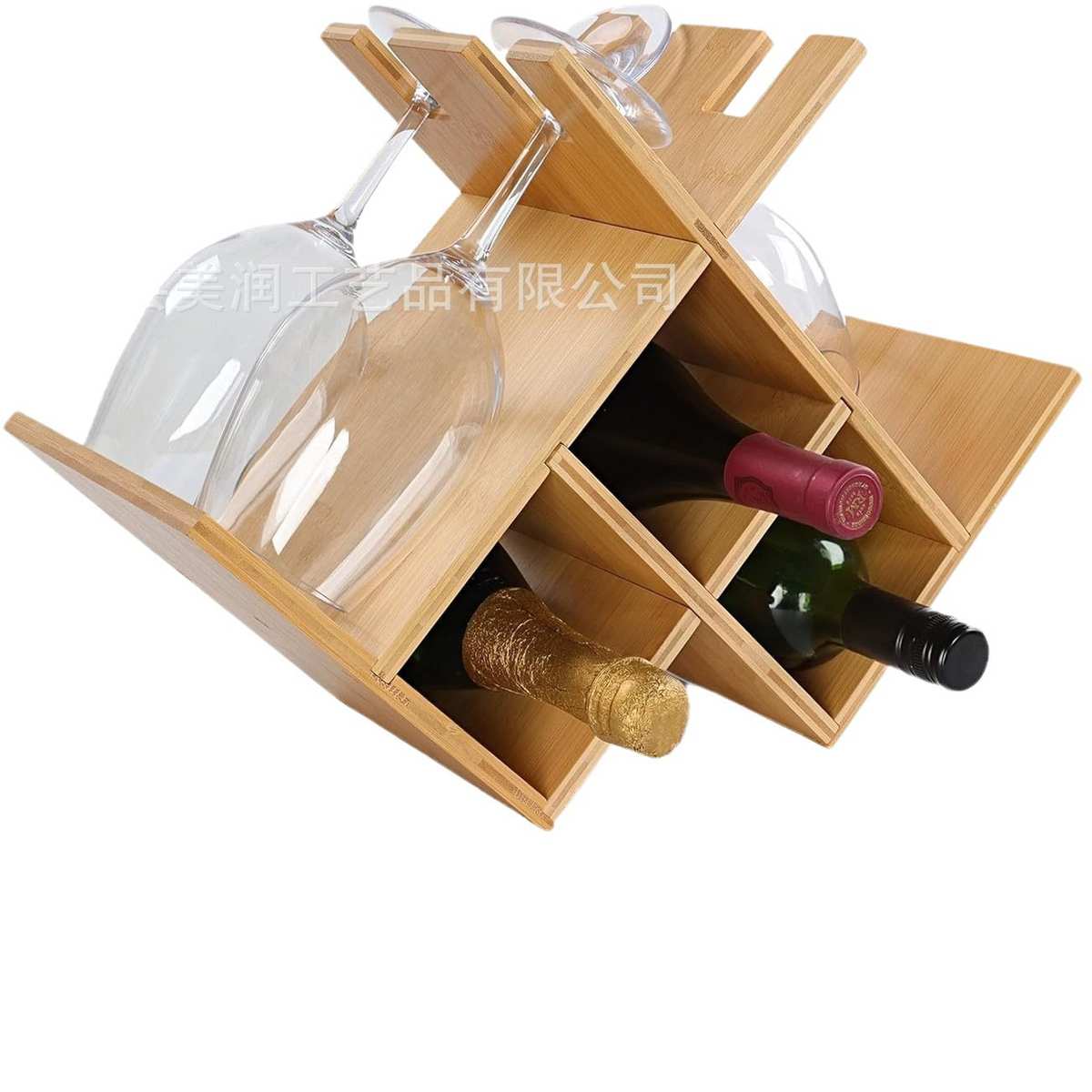 竹制桌面可移动红酒放置架厨房酒杯高脚杯倒挂架葡萄酒储物架