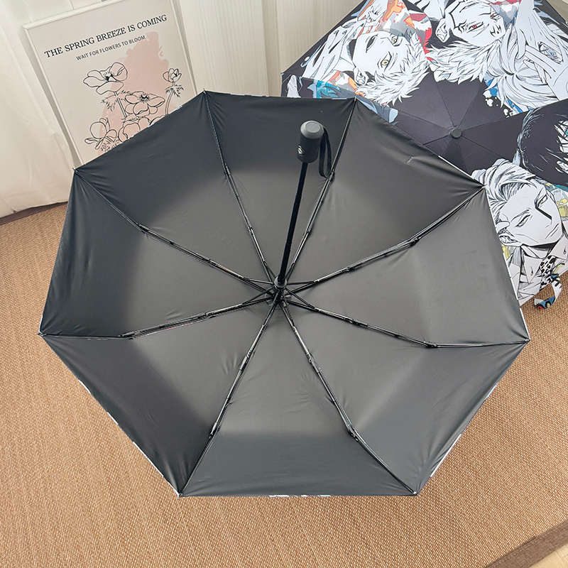咒术回战周边全自动雨伞黑胶折叠学生防晒晴雨紫外线两用折叠伞