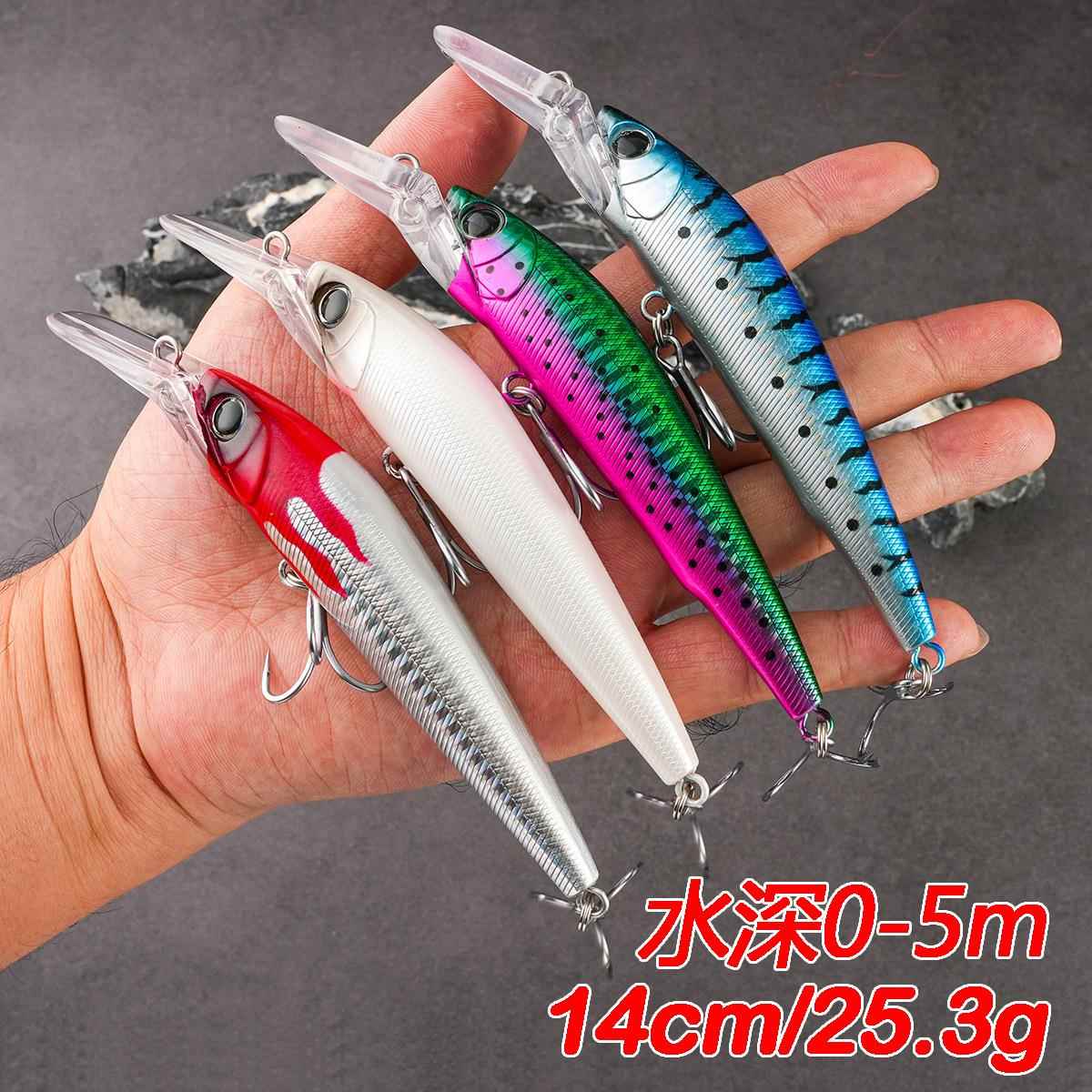 爆款25.g深海拖钓米诺海钓金属长舌板米诺路亚饵海洋金枪鱼鲅鱼红