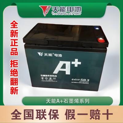 天能 58AH安电池电瓶6-EVF-58A 12V58AH快递车58AH电动三轮车