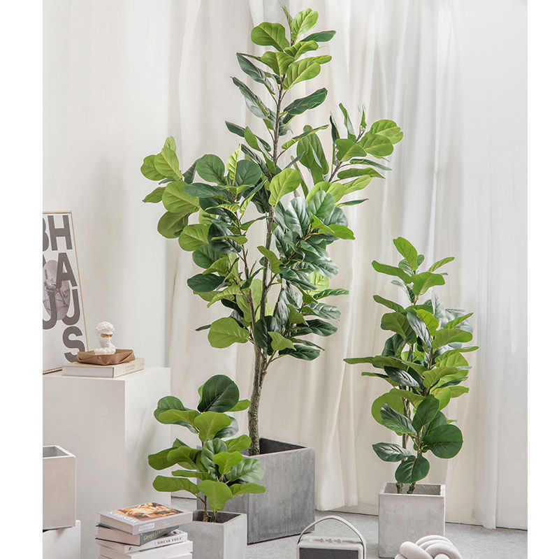 北欧ins仿真植物琴叶榕仿生绿植大型盆栽摆件客厅室内装饰假植物
