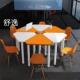 彩色六边形团体活动阅览室美术桌绘画桌椅智慧教室异形组合课桌椅
