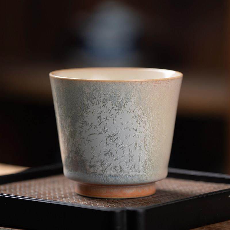 景德镇特大松针水晶窑转茶杯景德镇纯手工陶瓷茶杯大师杯单杯
