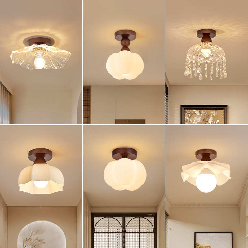 灯玄关水晶灯楼梯入户法式现代走廊阳吸顶灯过道灯简约台灯灯具