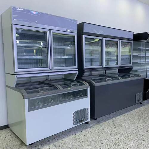 新款便利店子母柜上冷藏下冷冻柜雪糕冰淇淋哈根达斯立式冷冻展柜