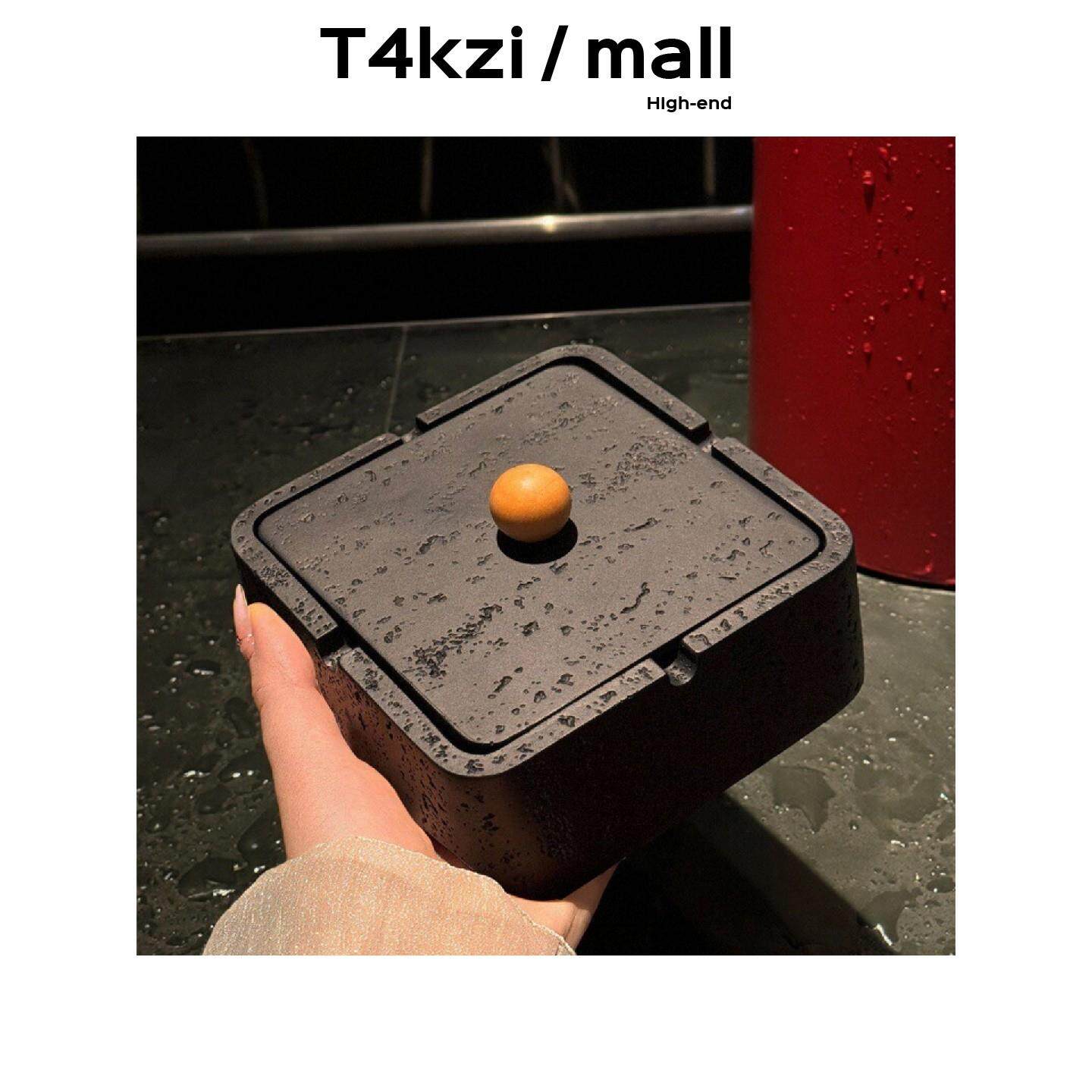 T4kzi德国菸灰缸防灰飞带盖子高端大气上档次家用客厅办公高级菸