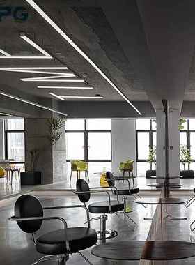 led办室吊线23407灯现代简约教室公健身房方通长条灯拼接超市线可