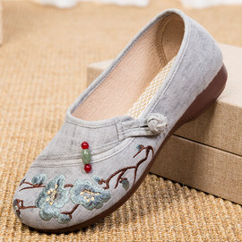 老北京布鞋女款中老年人妈妈，款女鞋奶奶绣花鞋，舒适老人单鞋女士鞋