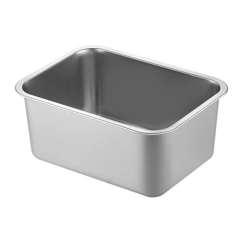 食堂不锈钢盆长方形方盆带盖四方盒子方型方盘子打饭盆槽铁盆王金