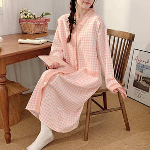 待产裙孕妇带胸垫睡裙春秋冬空气棉哺乳月子服加厚纯棉大码200斤