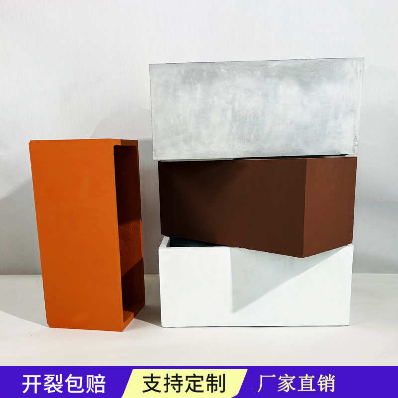 logo泥马槽花盆箱镁长方形隔断尺寸水泥加款盆花颜色定制园林工程