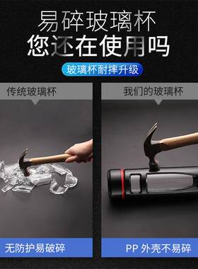 德国摔不破的杯子防碎玻璃杯打不碎的玻璃杯防摔有机玻璃水杯男女