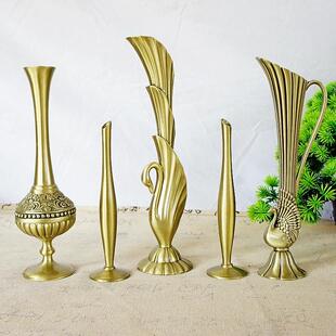 孔雀天鹅花瓶黄铜龙凤鱼跃龙门金属制作工艺家居装饰网红背景摆件