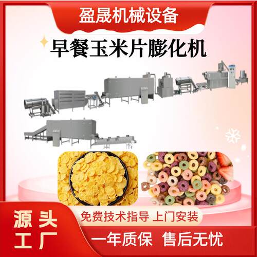 全自动玉米片生产线 谷物片生产线 休闲小食品生产线 食品膨化机