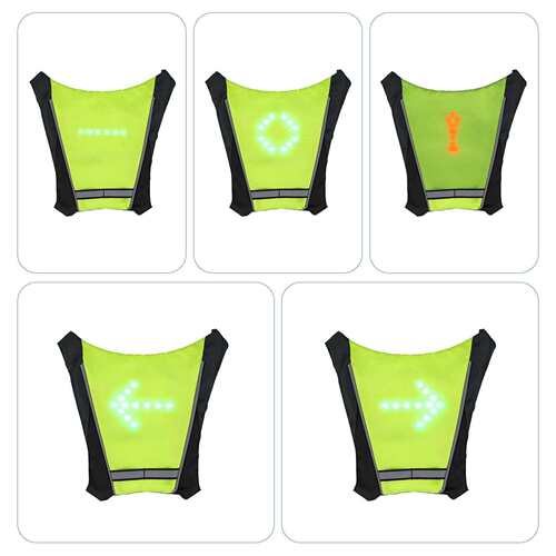 转向灯LED灯代驾车自行车闪光背心发光安全警示方向马甲遥控马夹