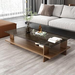 钢化玻璃茶几网户型厅家用现代客简约办公室正小方形茶745桌红ins