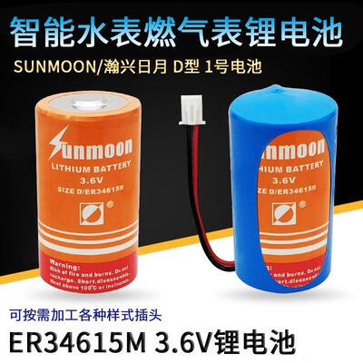 日月ER34615M电池3.6V物联网流量计水表燃气表D型1号功率型锂电池