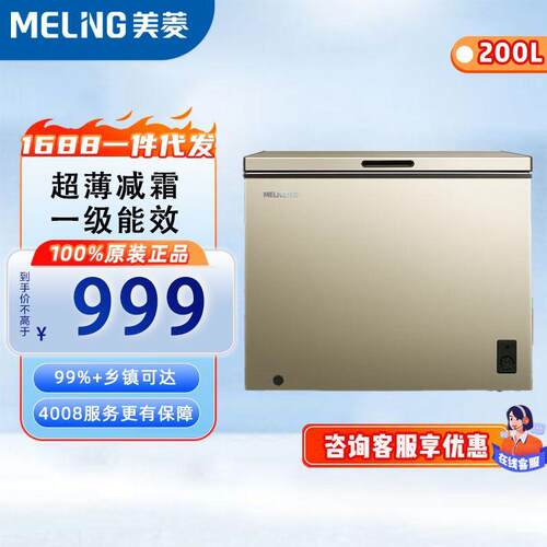 美菱单温冰柜冷柜BC/BD-200DTX金色