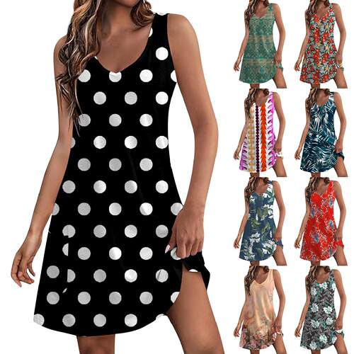 Women's collar dress, vest, skirt with pocket, beach